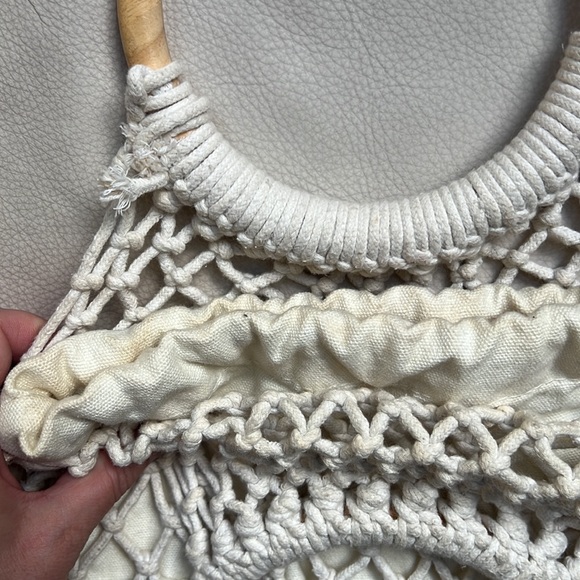 Banana Republic net drawstring top handle canvas bag - Picture 3 of 8